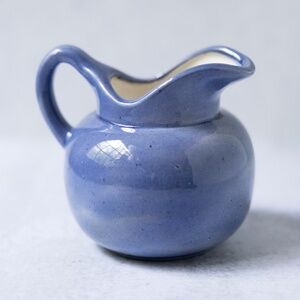 McNees Mold 732 small vintage pitcher blue glaze 4 inches